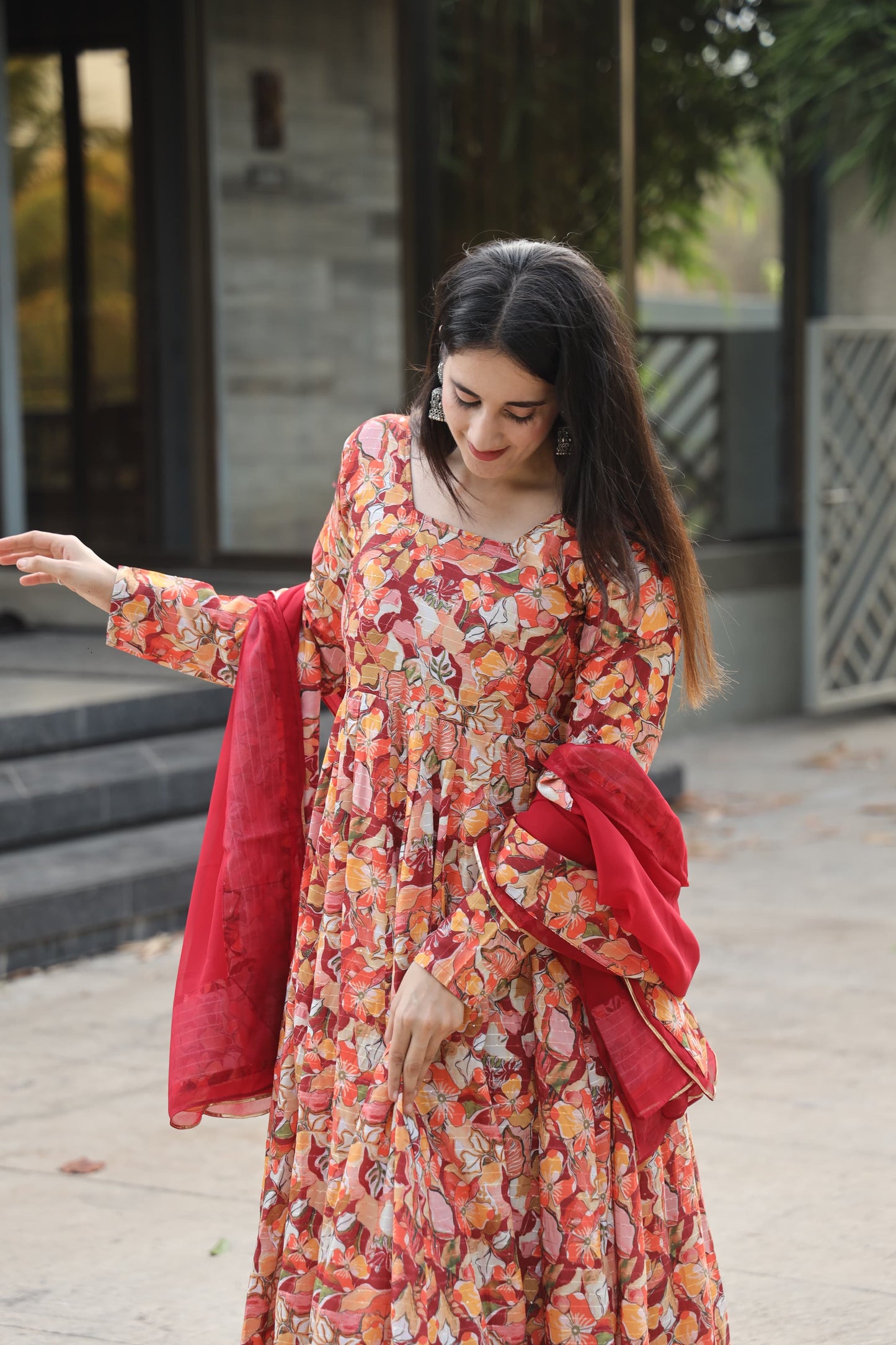 CHARMI MULTI COLOURED ANARKALI SUIT SET - 13