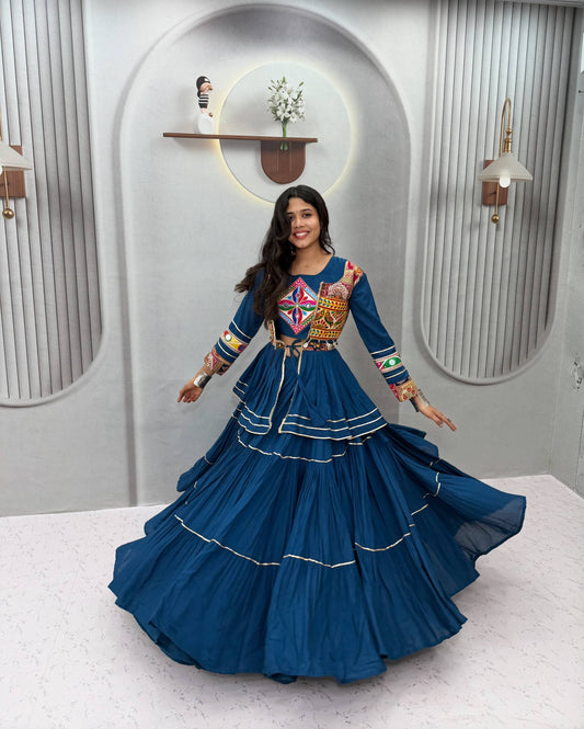 Navratri Special Rama Gamathi Work Lehenga choli