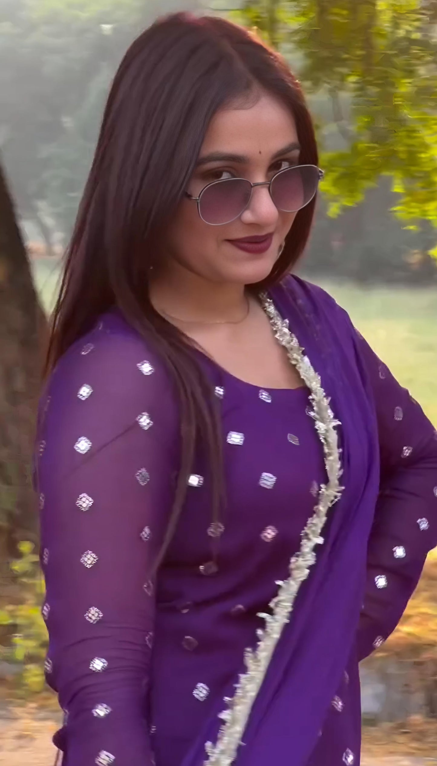 Panjaban`s Purple Dhoti Suit Set
