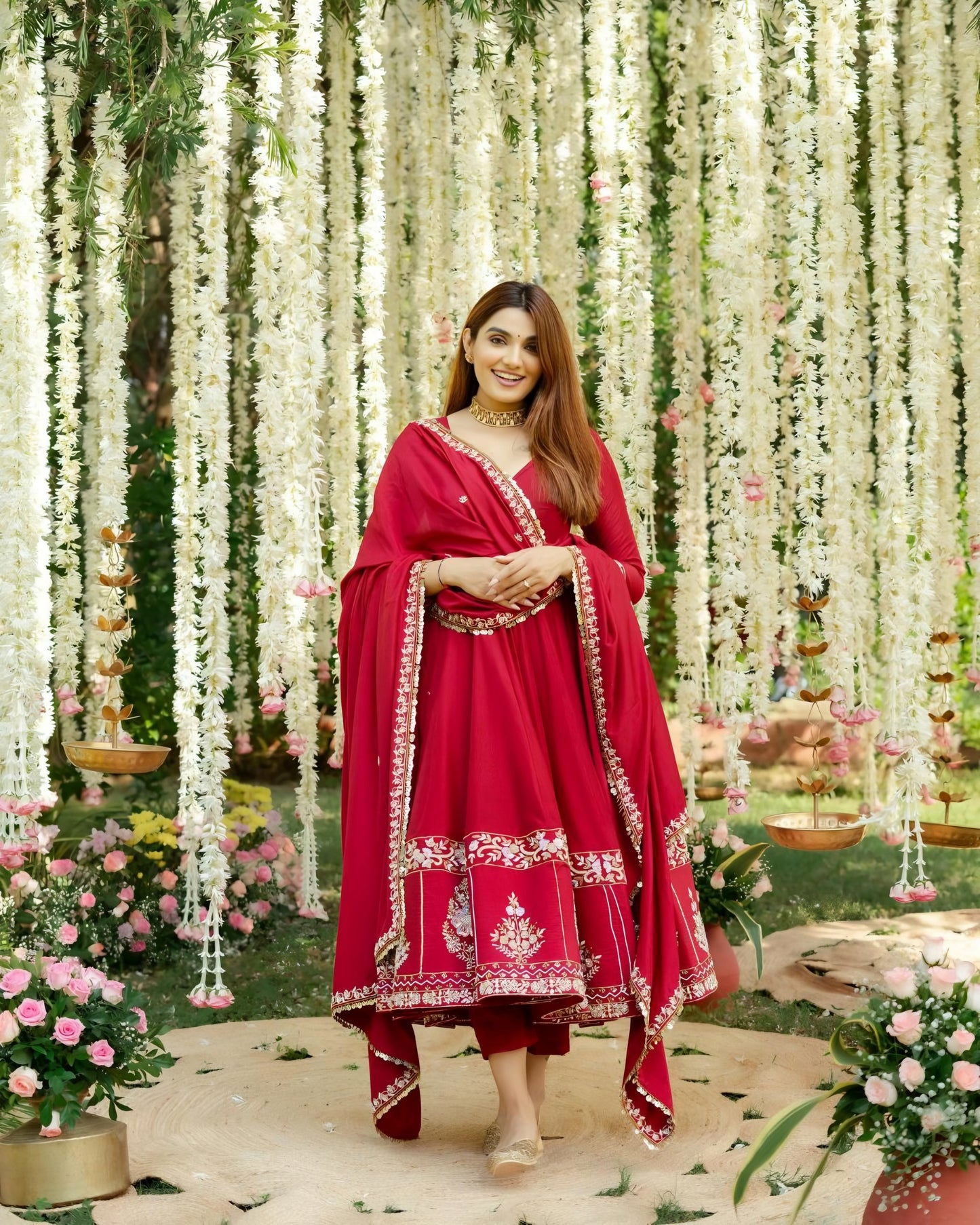 RIMI'S RED COLOUR TRENDING ANARKALI SET