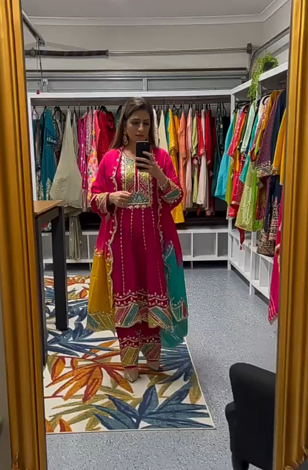 Rani Coloured Party Wear Suit Set With Embroidery and Sequnce Work TD-133