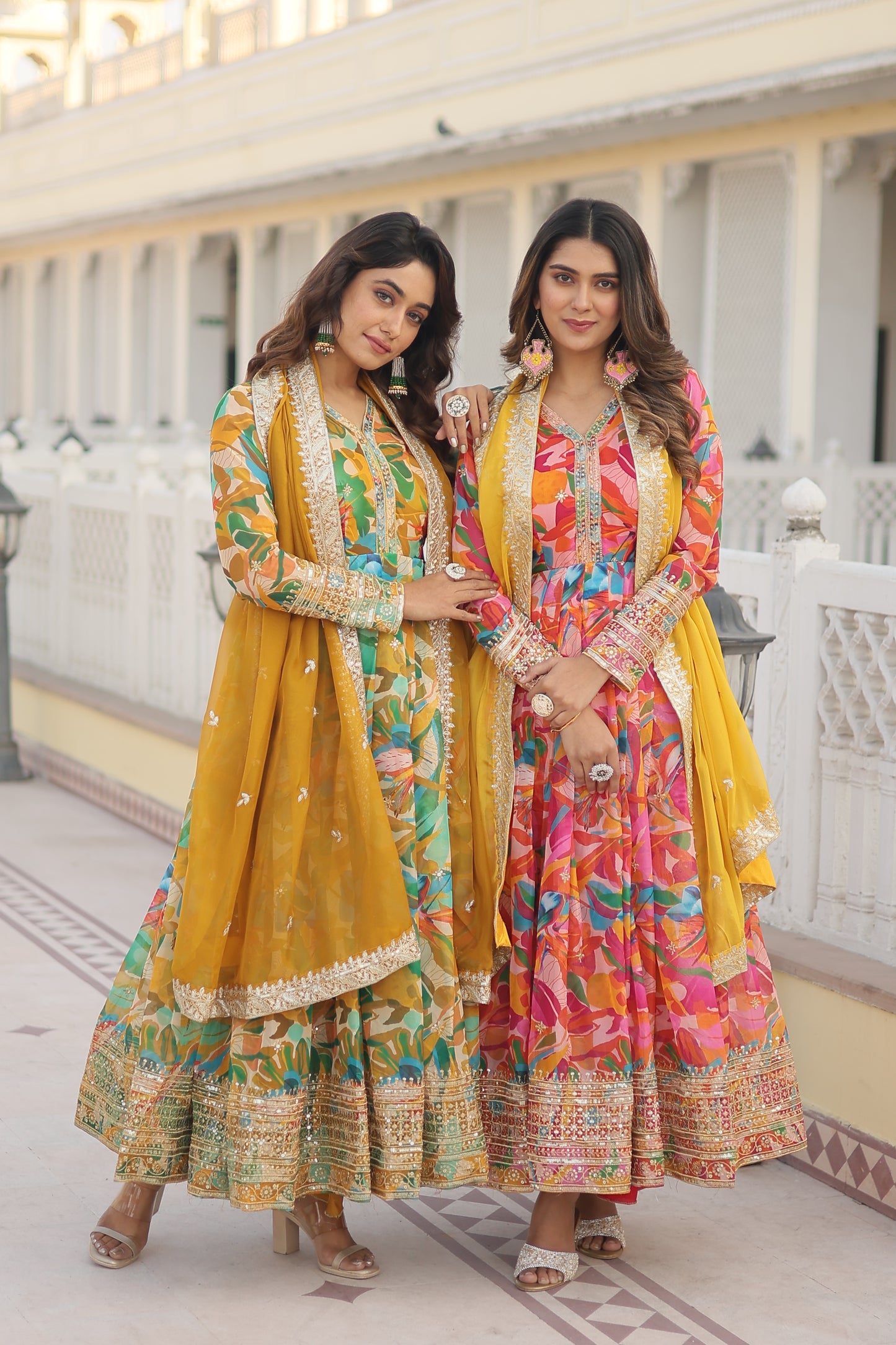 *Faux Georgette With digital print Anarkali Suit TD-129