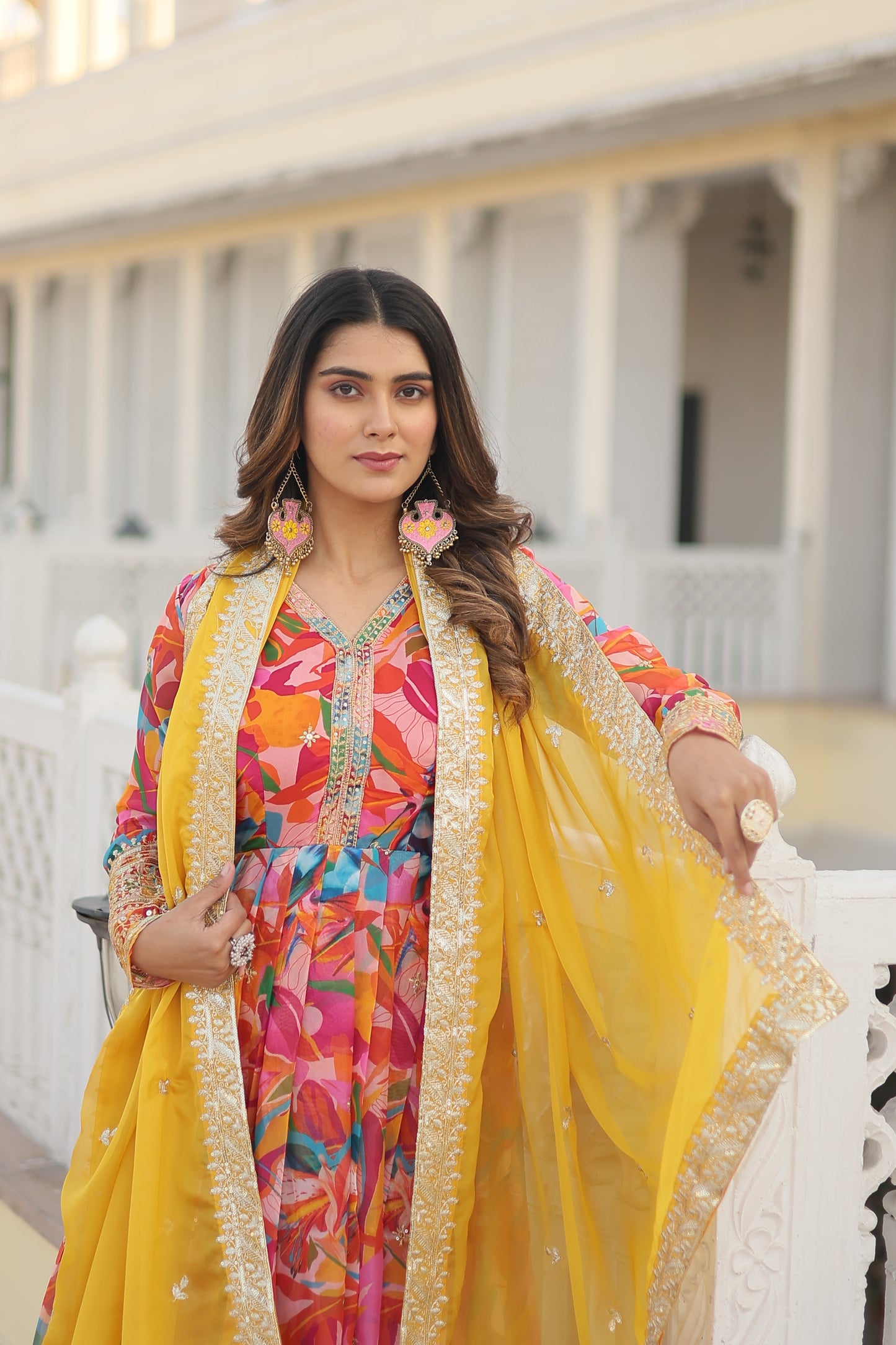 *Faux Georgette With digital print Anarkali Suit TD-129