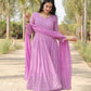 AADHYA PURPLE EMBROIDERED GEORGETTE SUIT SET - 01