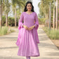 AADHYA PURPLE EMBROIDERED GEORGETTE SUIT SET - 01