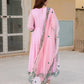 blush pink kota doria Anarkali suit set  TD-113