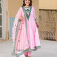 blush pink kota doria Anarkali suit set  TD-113