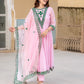 blush pink kota doria Anarkali suit set  TD-113