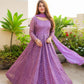 PURPLE COLOUR   GOWN SUIT SET