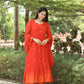 KESHVI'S ORANGE COLOURED ANARKALI SUIT SET - 05