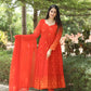 KESHVI'S ORANGE COLOURED ANARKALI SUIT SET - 05
