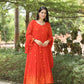 KESHVI'S ORANGE COLOURED ANARKALI SUIT SET - 05