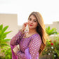 PURPLE COLOUR   GOWN SUIT SET