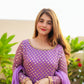 PURPLE COLOUR   GOWN SUIT SET