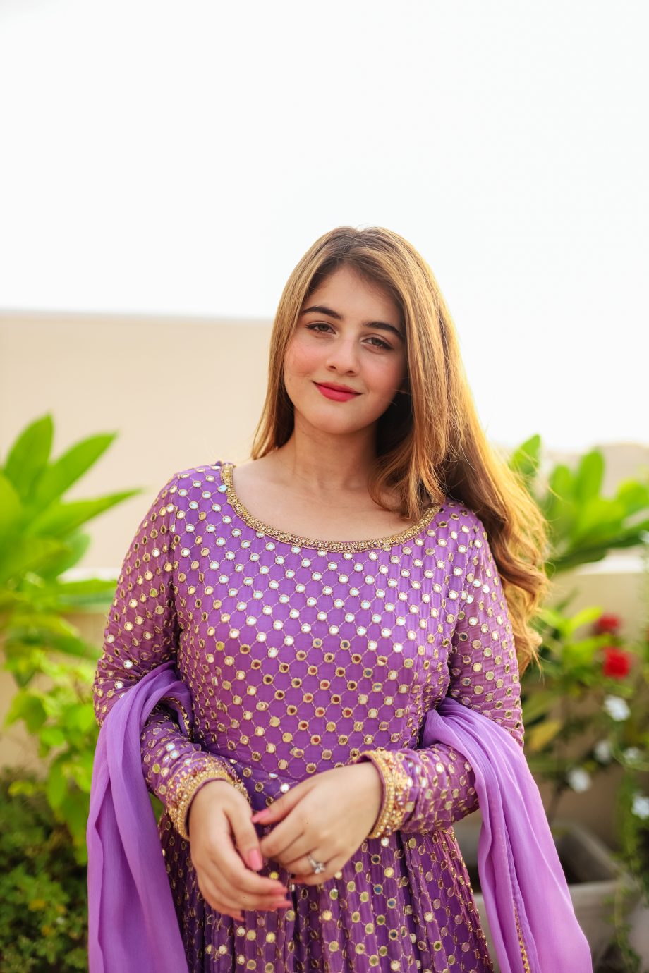 PURPLE COLOUR   GOWN SUIT SET