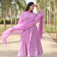 AADHYA PURPLE EMBROIDERED GEORGETTE SUIT SET - 01
