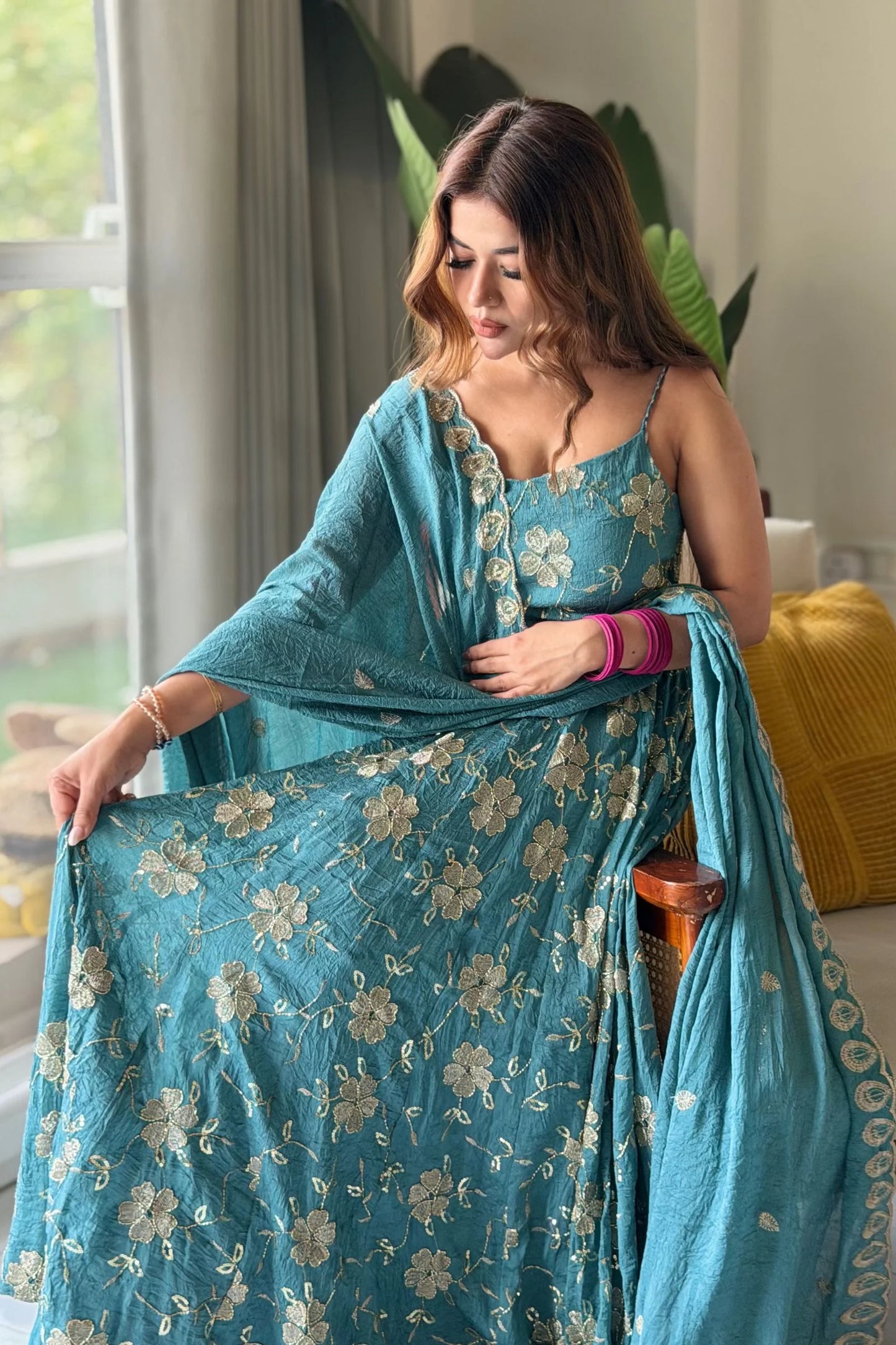Firida Maxi Embroidered Suit Set