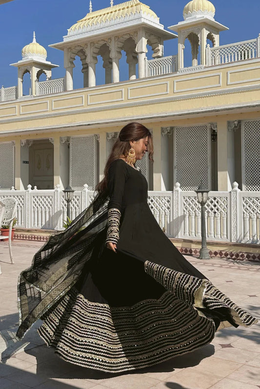 Nafisa Black Colour Traditional Anarkali Suit