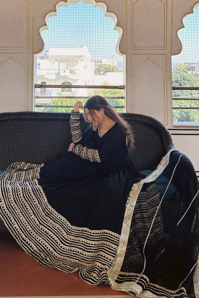 Nafisa Black Colour Traditional Anarkali Suit