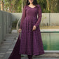 DHARANI'S WINE COLOURED ANARKALI SUIT SET - 12
