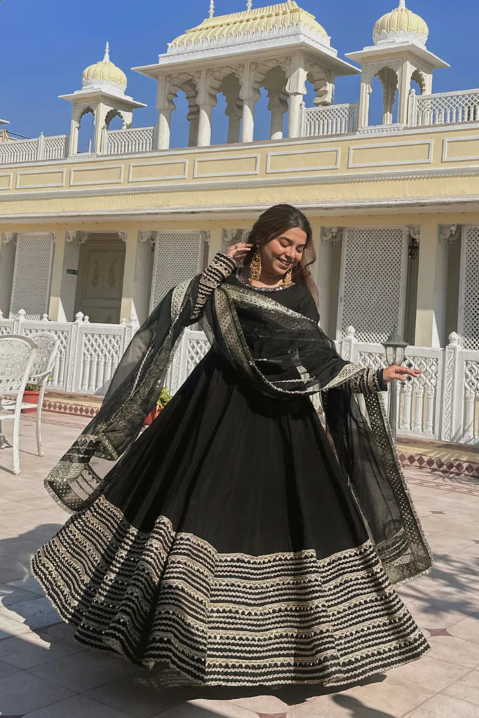 Nafisa Black Colour Traditional Anarkali Suit