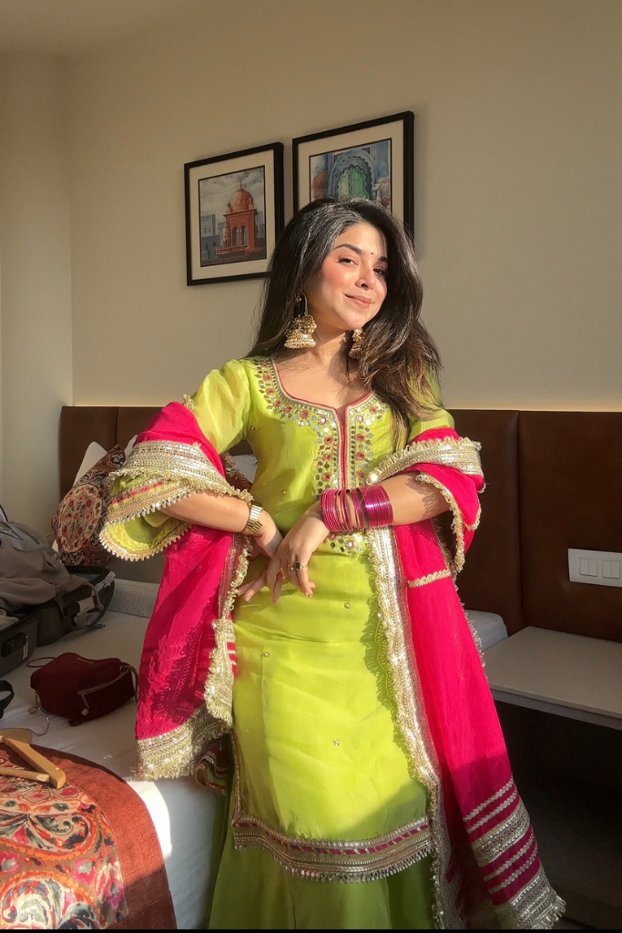 Saumya`s  Neon Sharara Suit Set