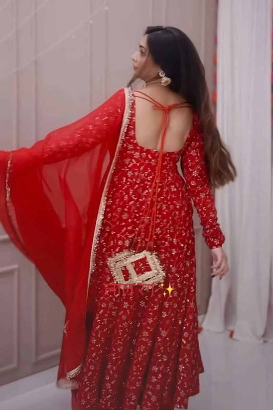 Dipika'S Red Colour Trending Suit Set