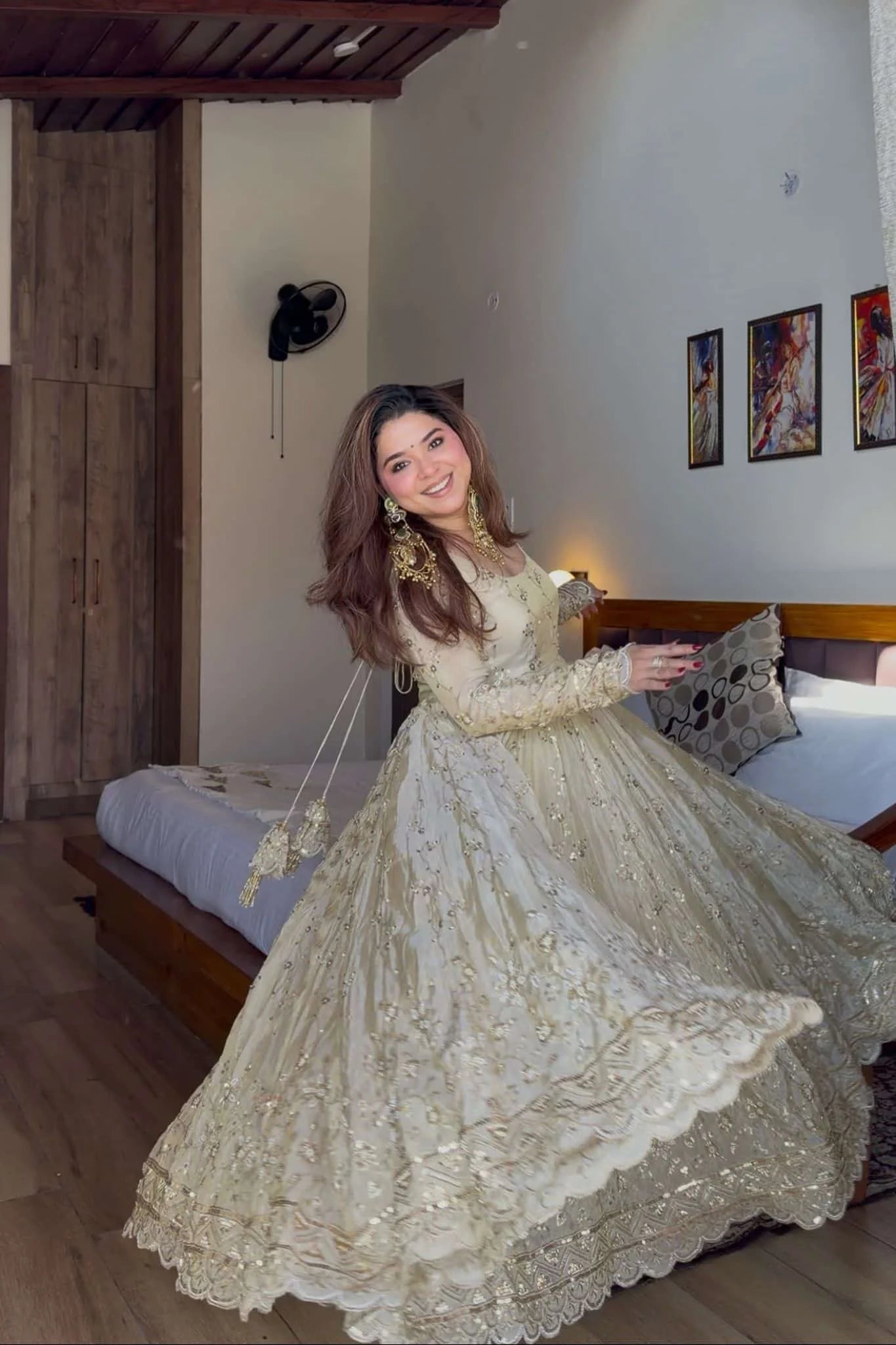 Priyashi Luxury Chinon Silk Elegant Anarkali Suit Set