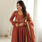 Flora  Jacket Rust Colour Anarkali Suit Set
