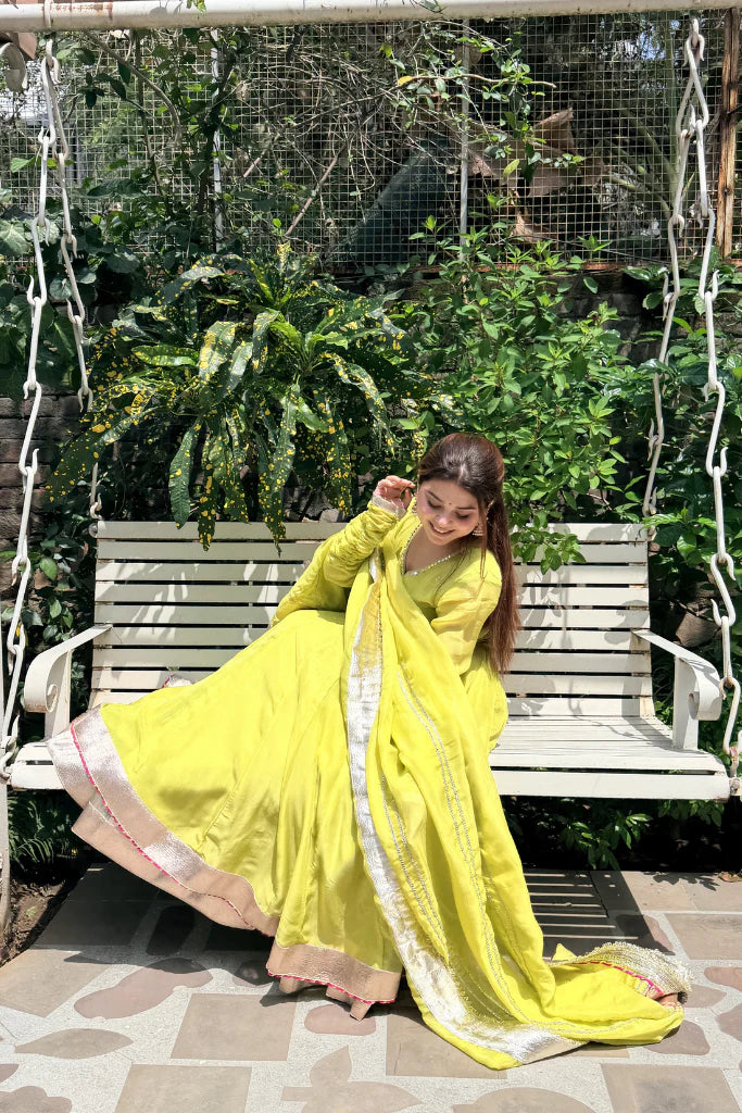 Krupa Traditional Perot Anarkali Suit Set