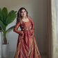 Flora  Jacket Rust Colour Anarkali Suit Set