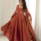 Flora  Jacket Rust Colour Anarkali Suit Set