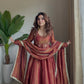 Flora  Jacket Rust Colour Anarkali Suit Set