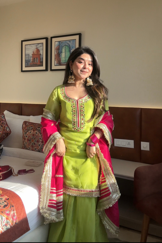 Saumya`s  Neon Sharara Suit Set