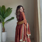 Flora  Jacket Rust Colour Anarkali Suit Set