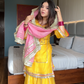Simar`s Yellow Sharara Suit Set