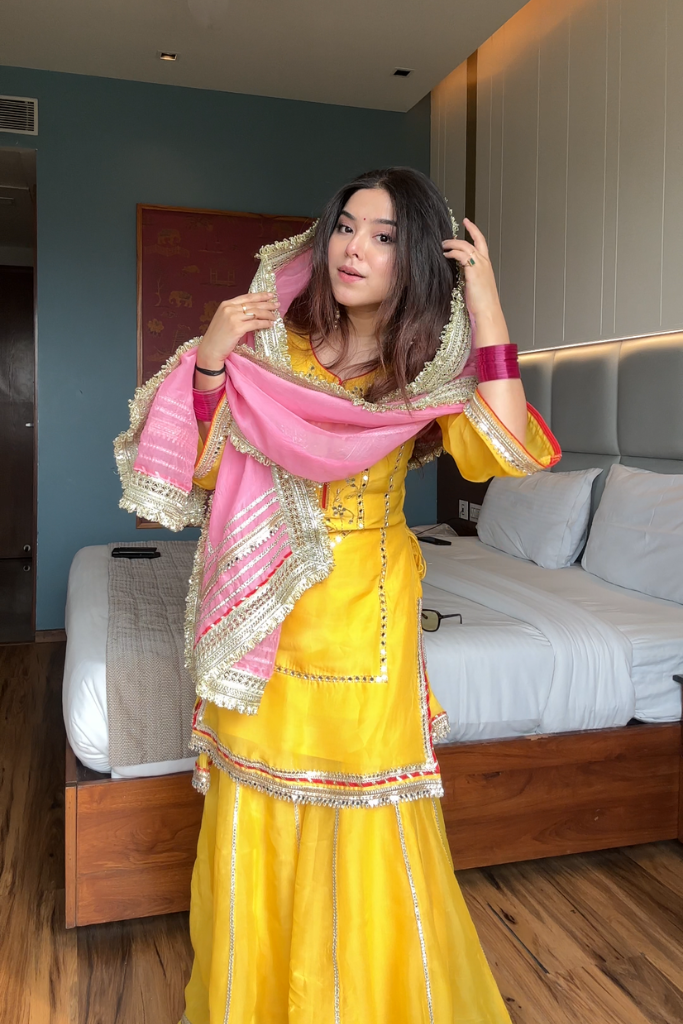 Simar`s Yellow Sharara Suit Set