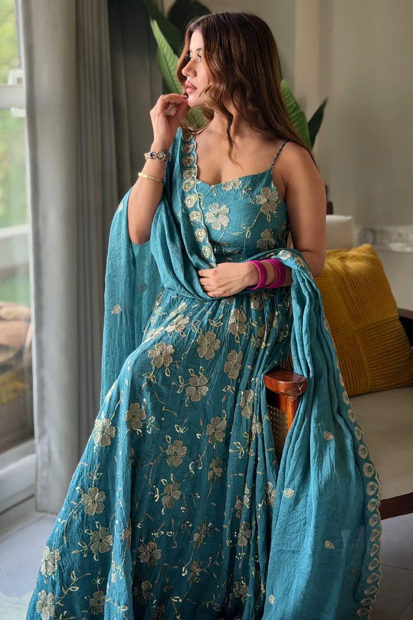Firida Maxi Embroidered Suit Set