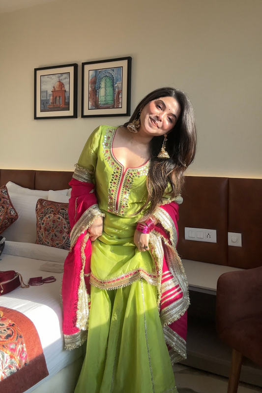 Saumya`s  Neon Sharara Suit Set