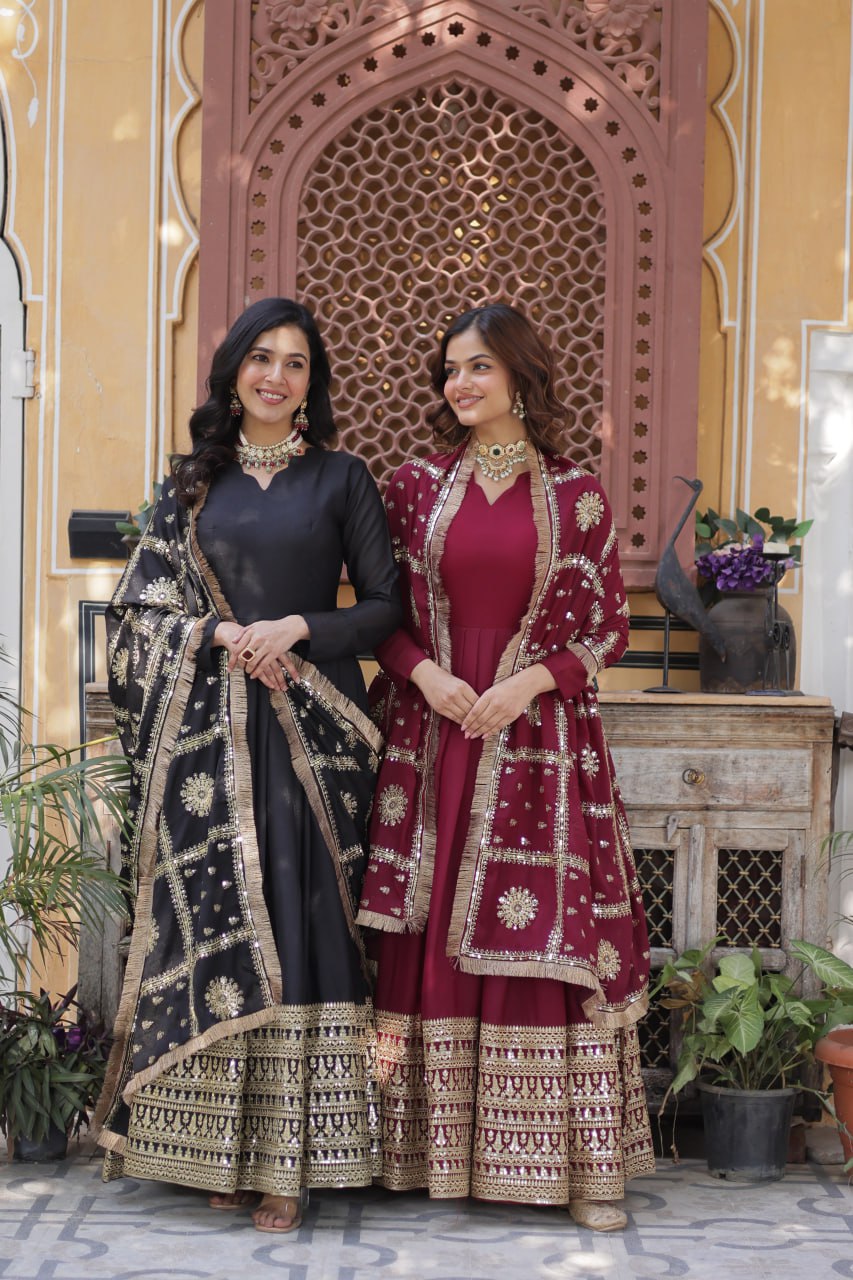 KAIRA'S  DESIGNER READYMADE GOWN SUIT SET .