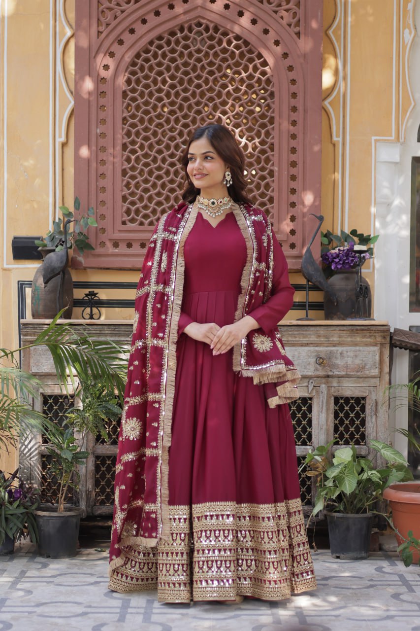 KAIRA'S  DESIGNER READYMADE GOWN SUIT SET .