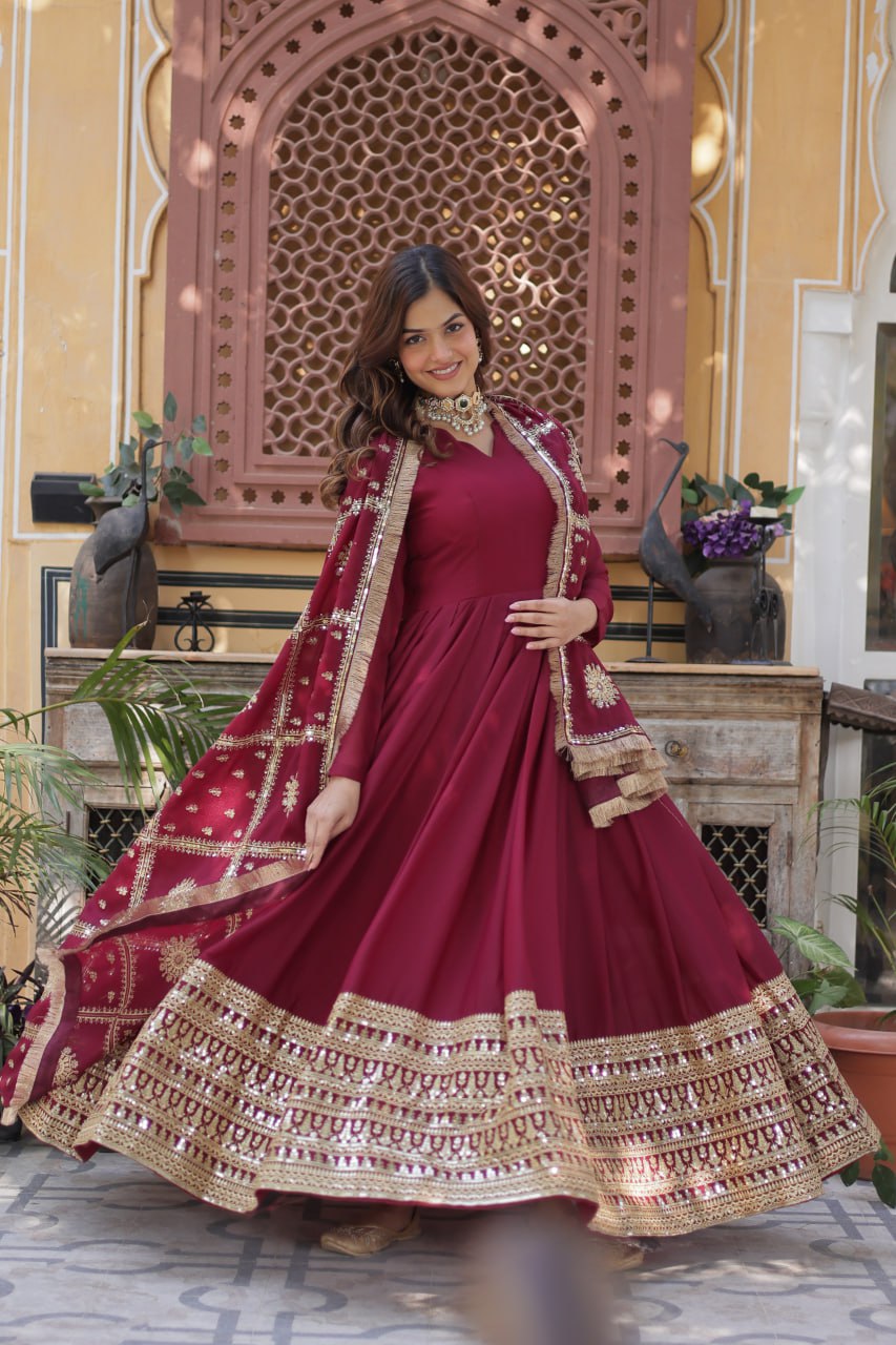 KAIRA'S  DESIGNER READYMADE GOWN SUIT SET .