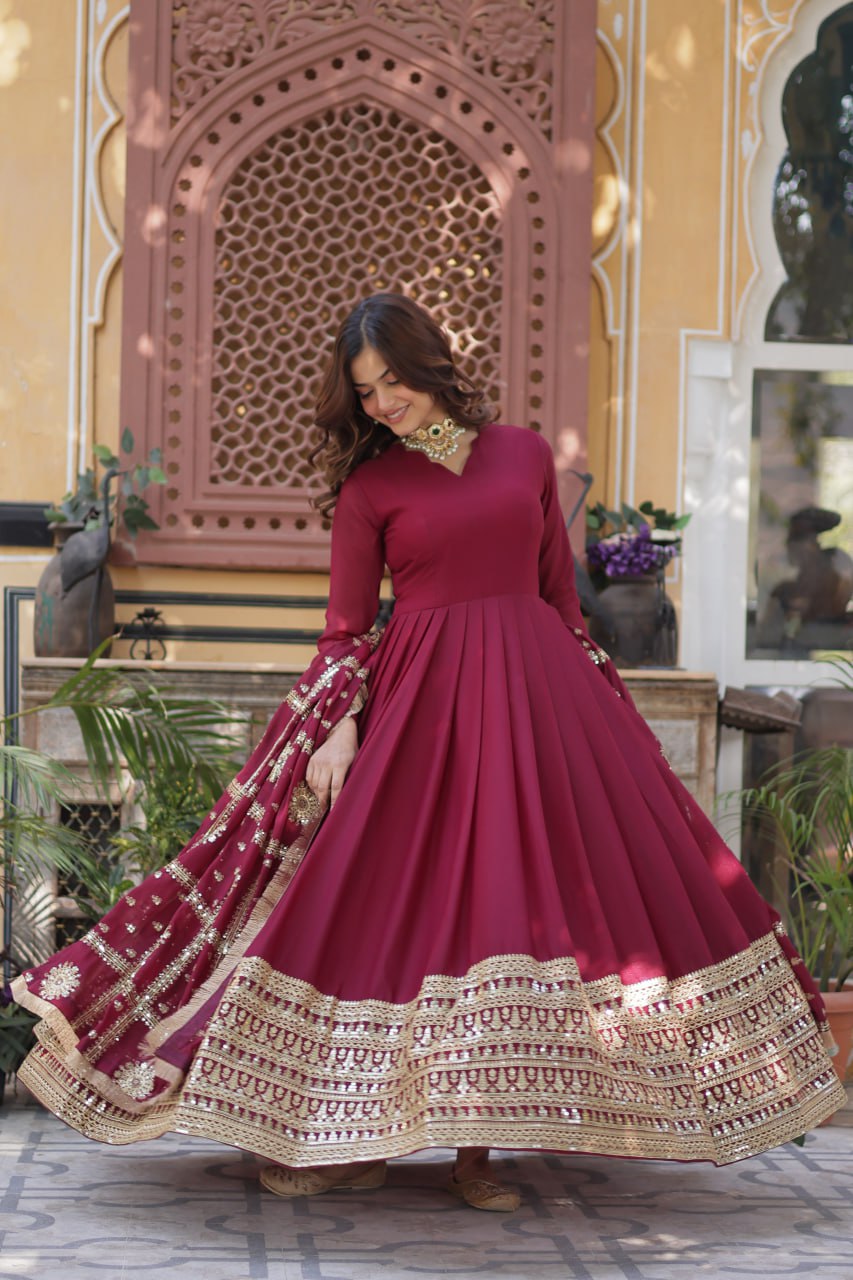 KAIRA'S  DESIGNER READYMADE GOWN SUIT SET .