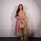 Shavi's' Peach Havy Zimmy Chu Royal Elegant Suit Set