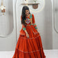 Navratri Special Orange  Gamathi Work Lehenga choli