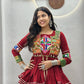 Navratri Special Maroon Gamathi Work Lehenga choli