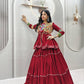 Navratri Special Maroon Gamathi Work Lehenga choli