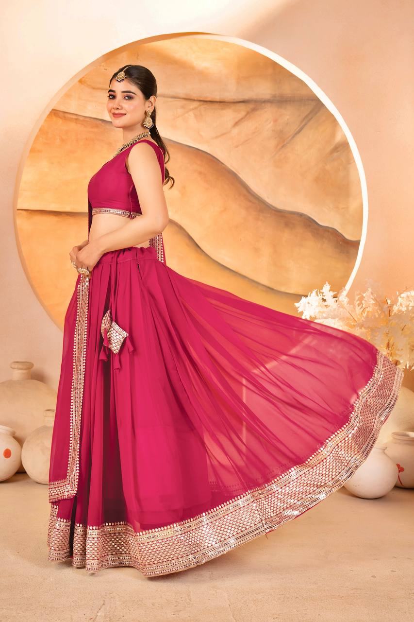 Katalina's Pink Coloured Party Wear Lehenga Choli