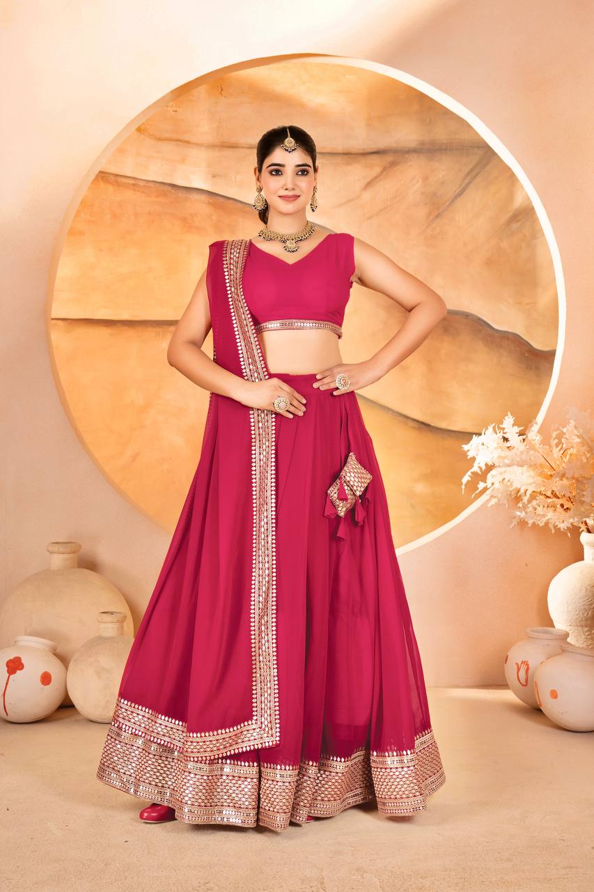 Katalina's Pink Coloured Party Wear Lehenga Choli