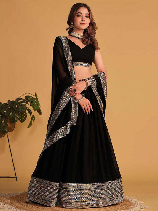 Katalina's Black Coloured Party Wear Lehenga Choli